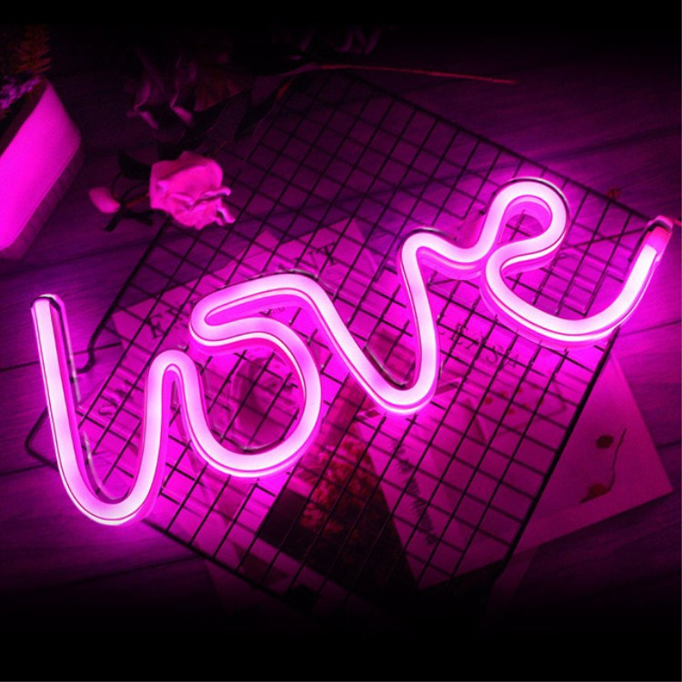 led decoration Neon Pink LOVE motif light Sign Light For Party wedding lights