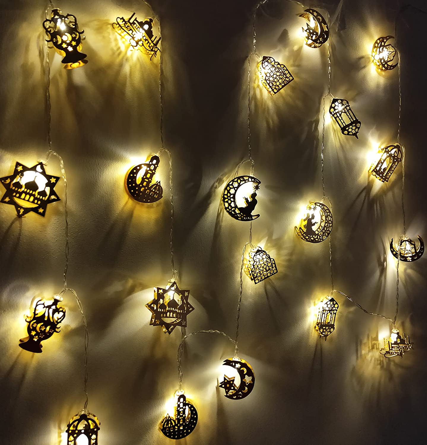 decorative lights string LED stars moon castle palace lights Ramadan lights
