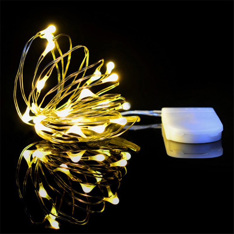 LED button copper wire light string Coke gift box decoration cake small warm light firefly rice copper wire night lightlantern