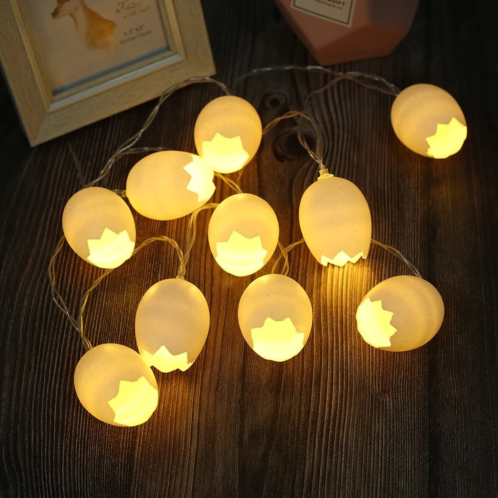 led Battery Powered Broken eggshell lamp string for Easter decoration