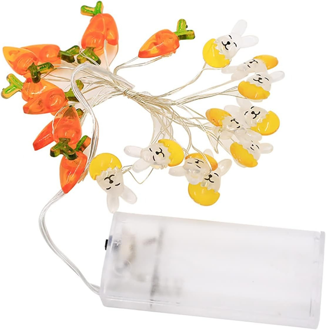 Easter LED copper wire lights; rabbit decor lights; radish chick egg copper wire lights; Easter string lights.